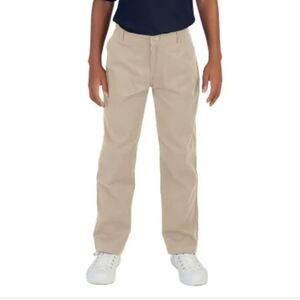 New French Toast boys Uniform Chino Khaki Pants Adjustable Waist Stretch size 8